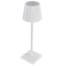 Lampada da tavolo a LED ricaricabile di colore bianco in alluminio e PMMA. 
Dimensioni: 10x10x38Hcm.